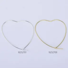 0.6*40mm Brass Heart Hoop Earrings Heart Earrings Minimalist Earrings jewelry accessory 20pcs 102527