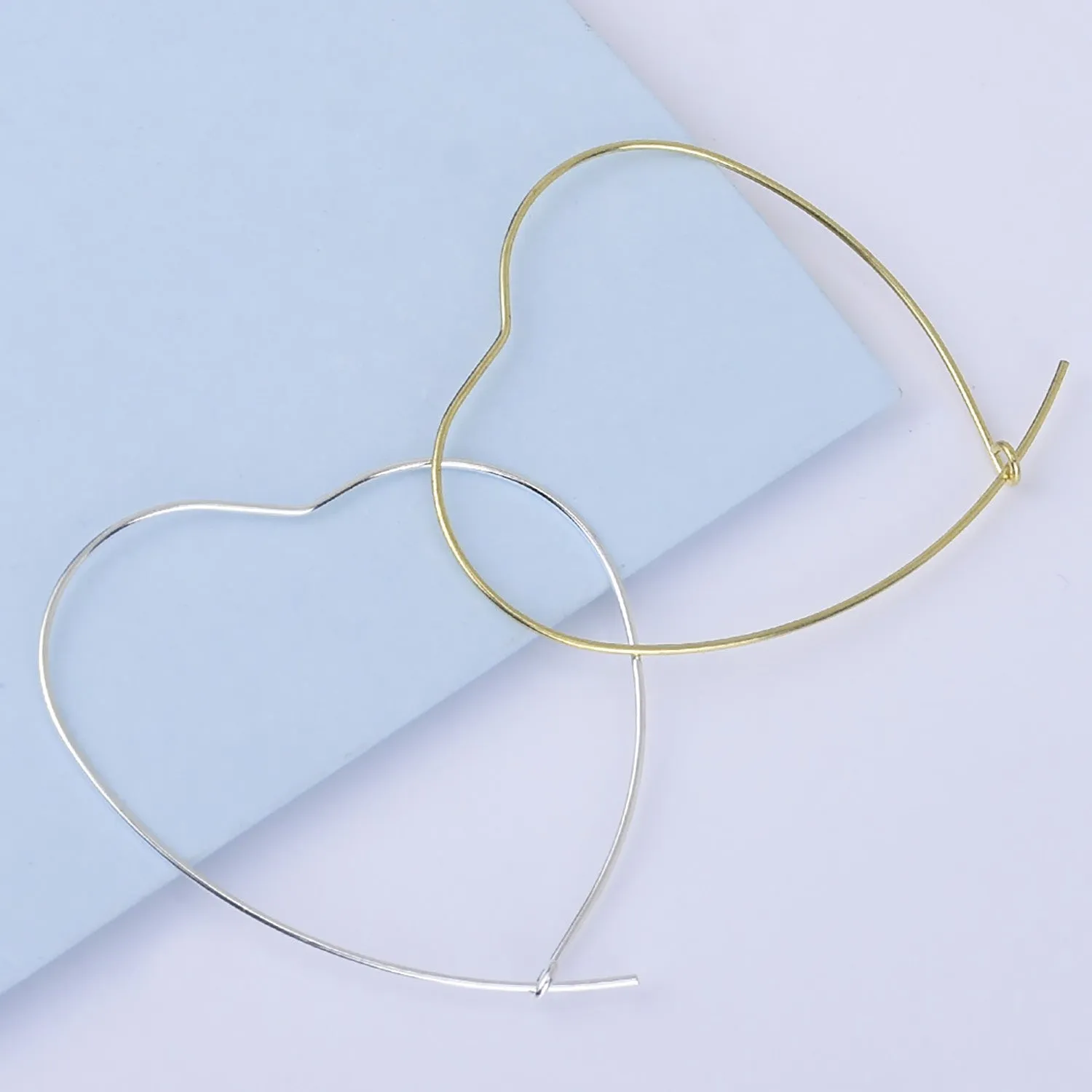 0.6*40mm Brass Heart Hoop Earrings Heart Earrings Minimalist Earrings jewelry accessory 20pcs 102527