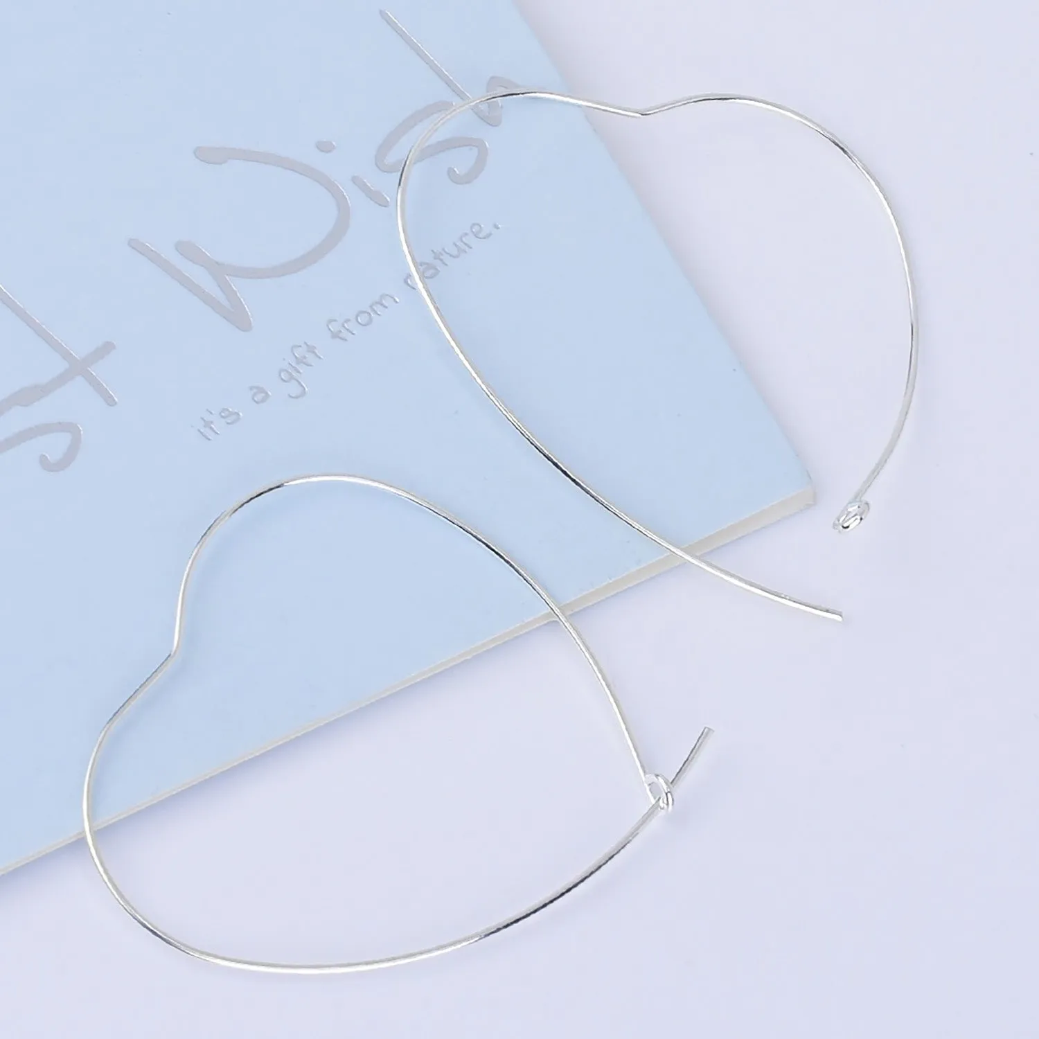 0.6*40mm Brass Heart Hoop Earrings Heart Earrings Minimalist Earrings jewelry accessory 20pcs 102527