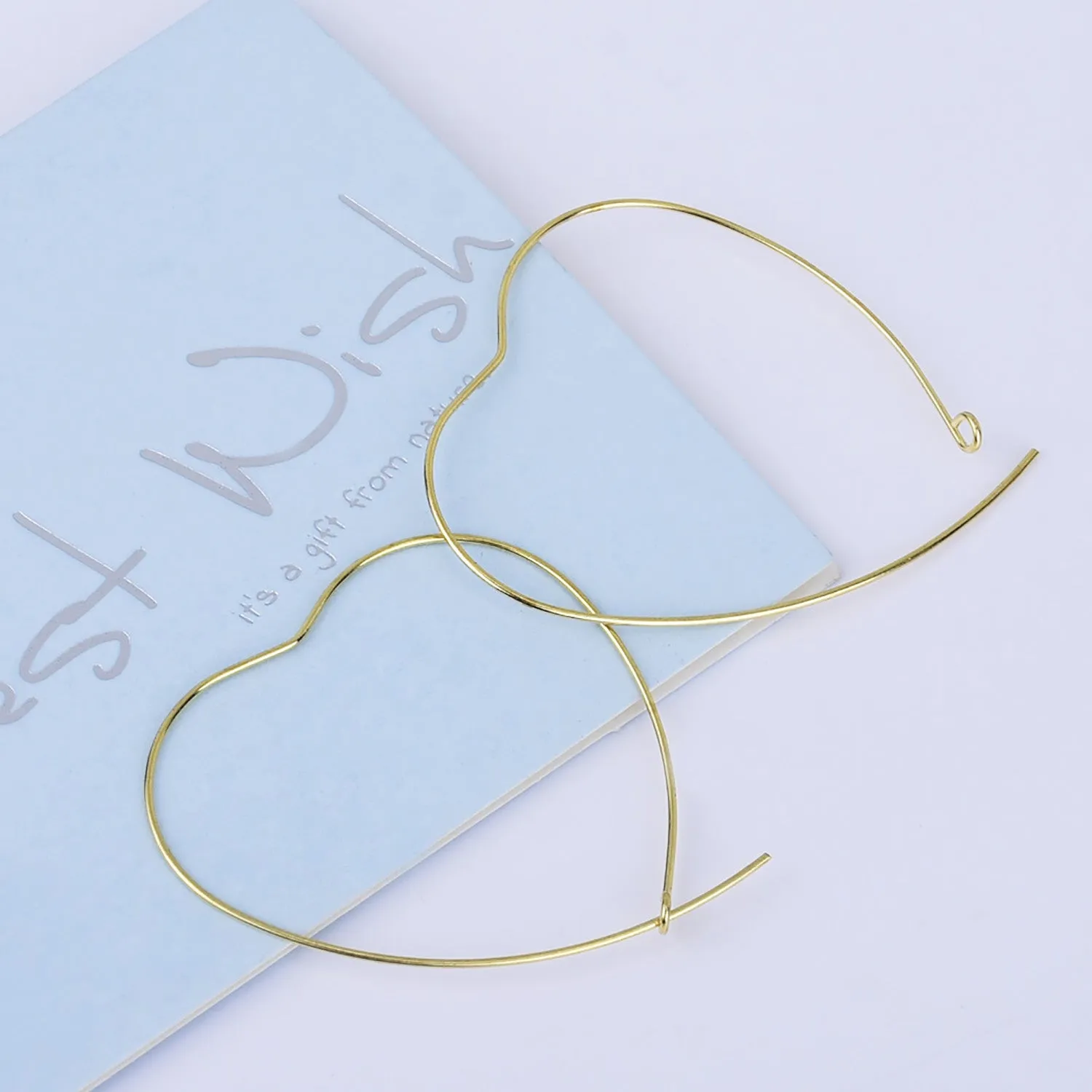 0.6*40mm Brass Heart Hoop Earrings Heart Earrings Minimalist Earrings jewelry accessory 20pcs 102527