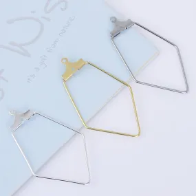 0.7*21*37mm Brass Geometric Shape Earring Hoop circle wire connector Hoop earrings pendant charm 20pcs