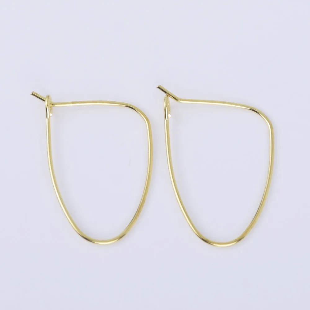 0.8*18*26mm Brass Geometric Earring Hoops Earring Blanks Earwire Hoop Earrings Minimal jewelry 20pcs