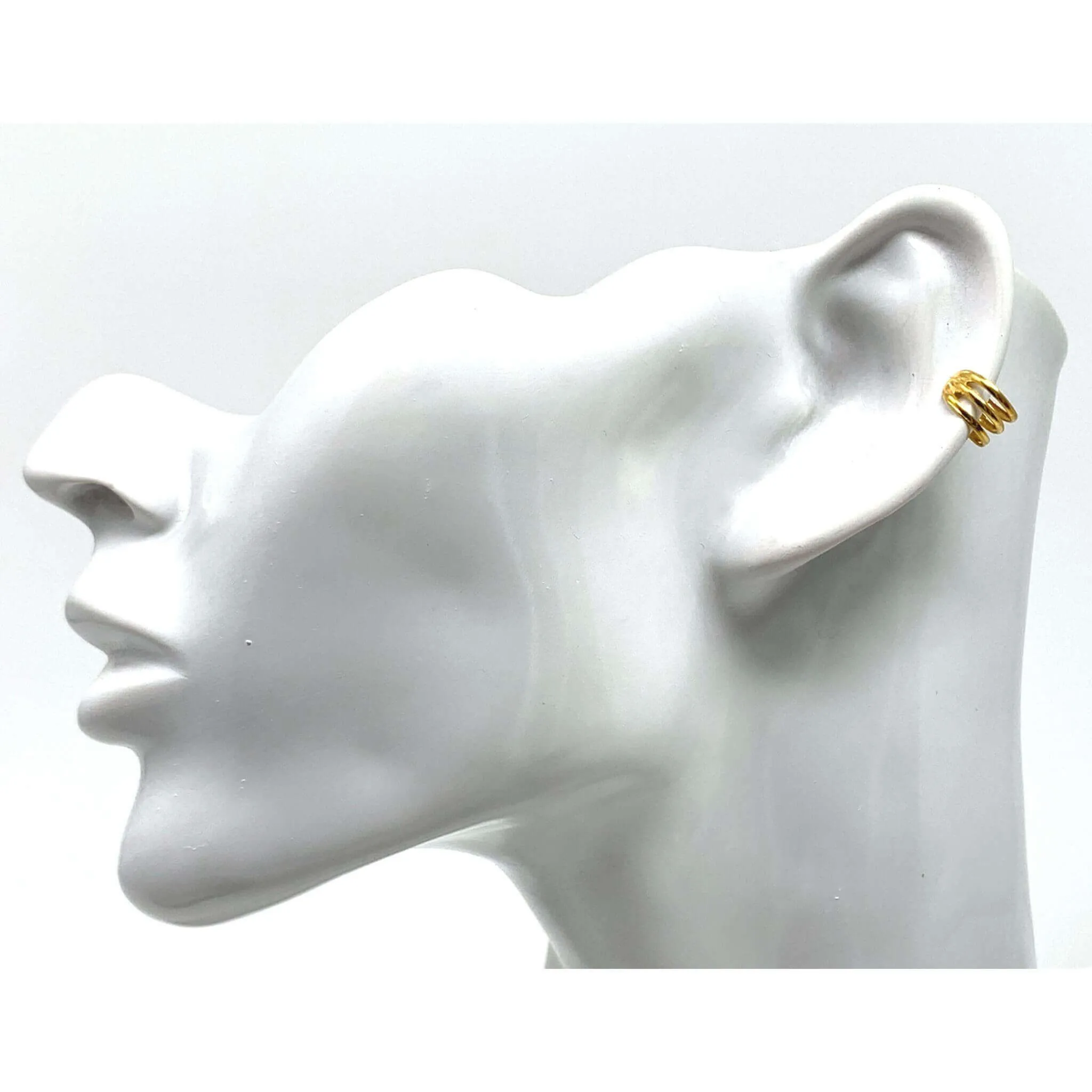 18K Gold Plated Sterling Silver Non-Pierce Ear Cuffs - Pair