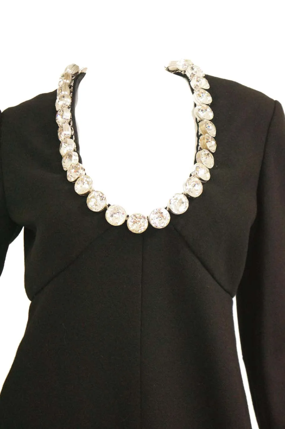 1960s Donald Brooks Black Cocktail Dress with Riviera Rhinestone Neckline