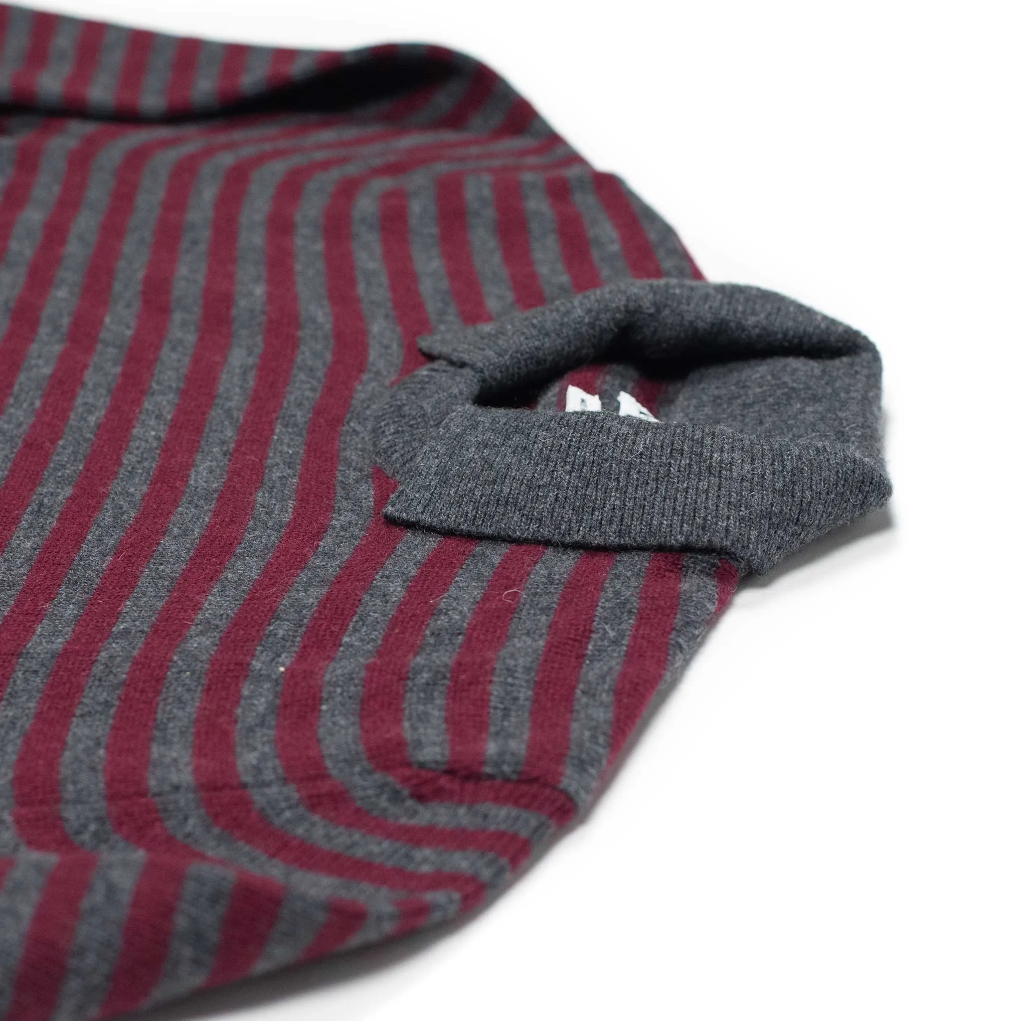 Aardesia striped crewneck sweater with layered collar