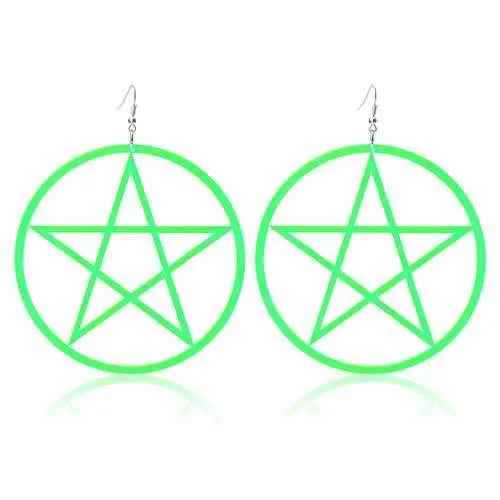 Acrylic Stars Exaggerated Ear Drop Women Earrings