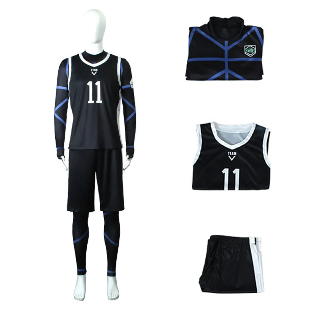 Adulte Blue Lock Seishiro Nagi Noir N°11 Cosplay Costume