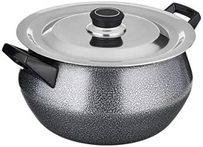 Amazon Brand - Solimo Non Stick Handi with Stainless Steel Lid (4.25L, Hammertone finish, 3 coat, 2.9mm thickness)