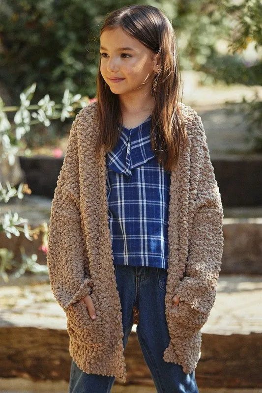 AURORA MOCHA POPCORN CARDIGAN