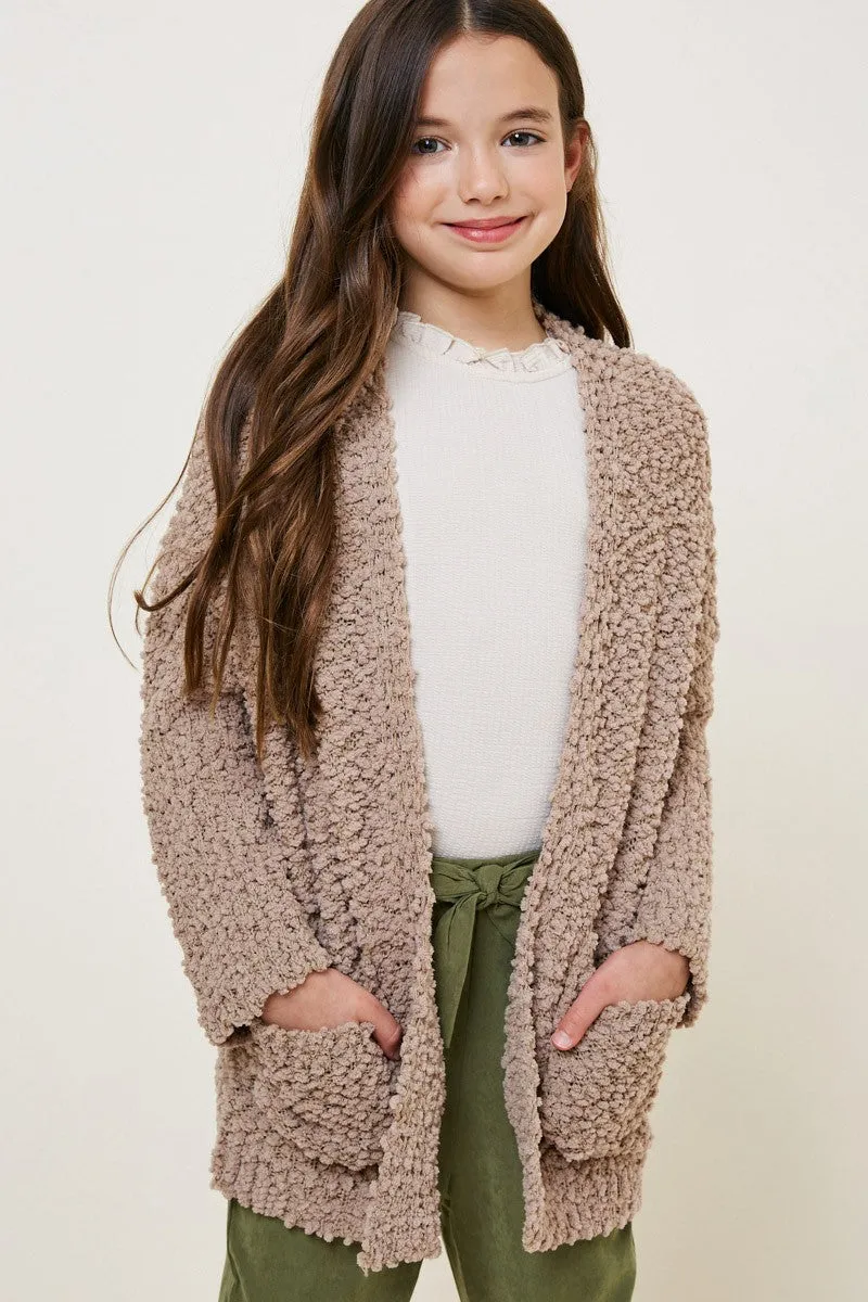 AURORA MOCHA POPCORN CARDIGAN