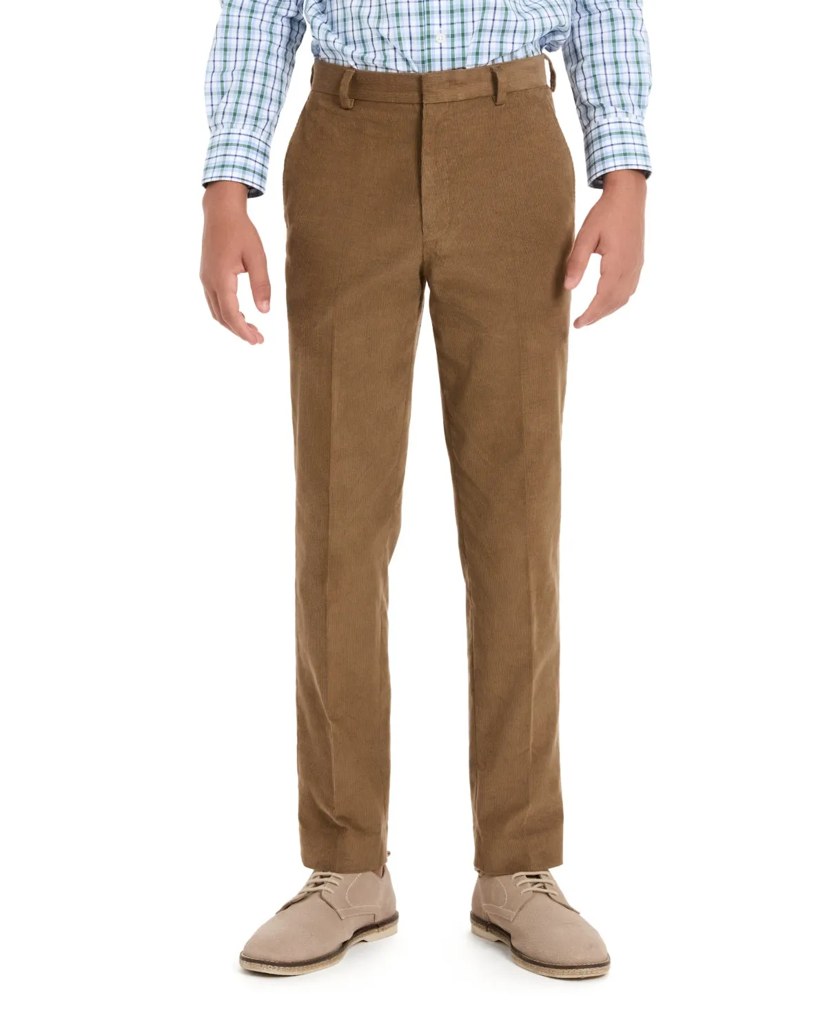 B by Brooks Brothers Big Boys Classic-Fit Stretch Corduroy Dress Pants - Sand