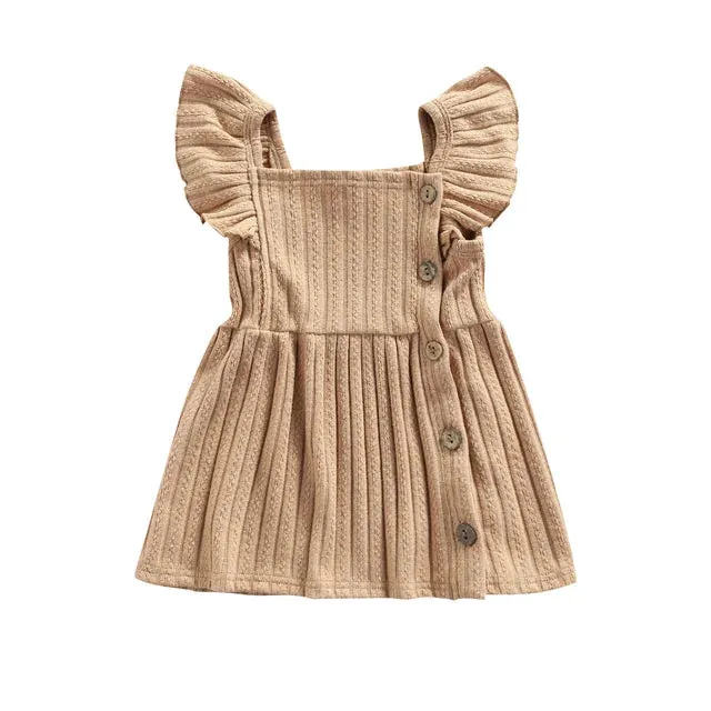 Baby Girls Sweater Knit Flutter Sleeve Dress Infant Layette.