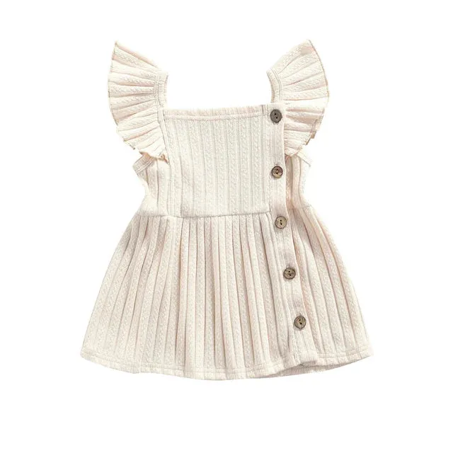 Baby Girls Sweater Knit Flutter Sleeve Dress Infant Layette.