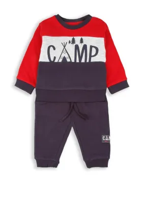 Babybol Baby Boy Two Piece Camp Tracksuit, Navy Multi