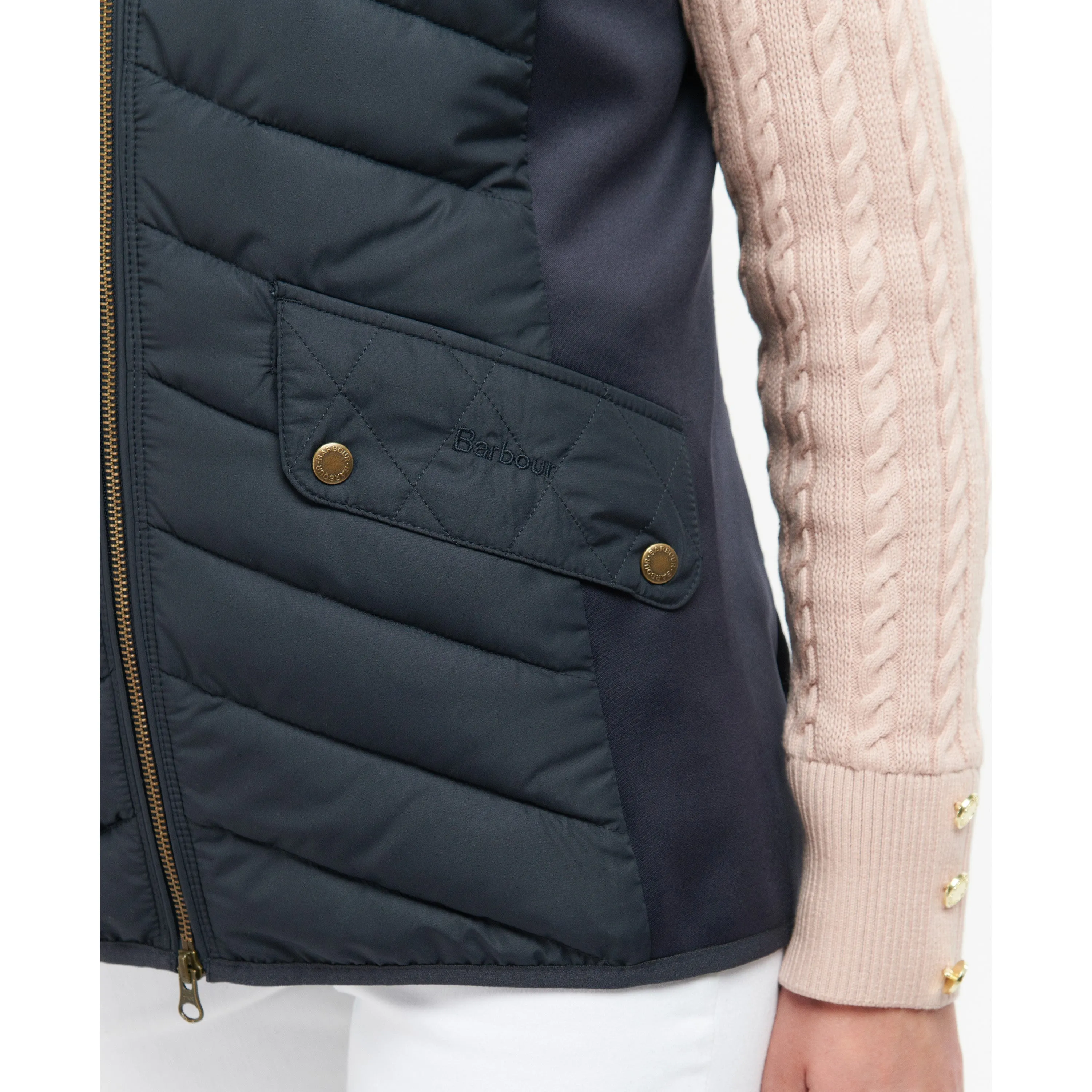 Barbour Stretch Cavalry Ladies Gilet - Dark Navy/Dark Navy Marl