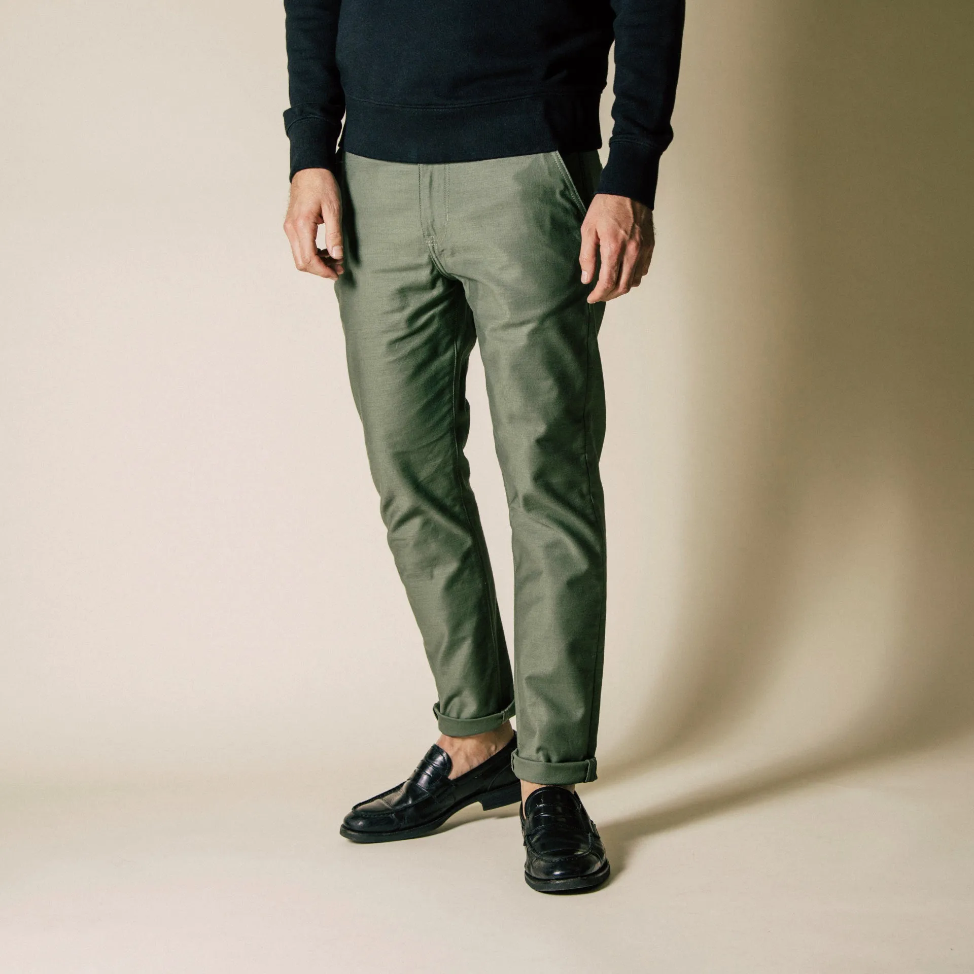 BC-01 TAPERED CHINO 10 oz. army green military twill (lot 2024)