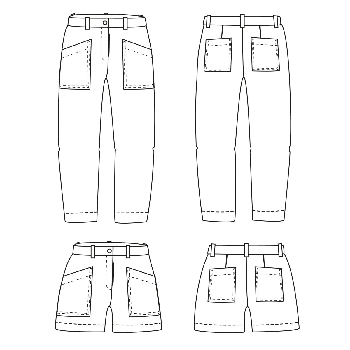 BERLIN - Pants or shortpants - Women 32-52 - Paper Sewing Pattern