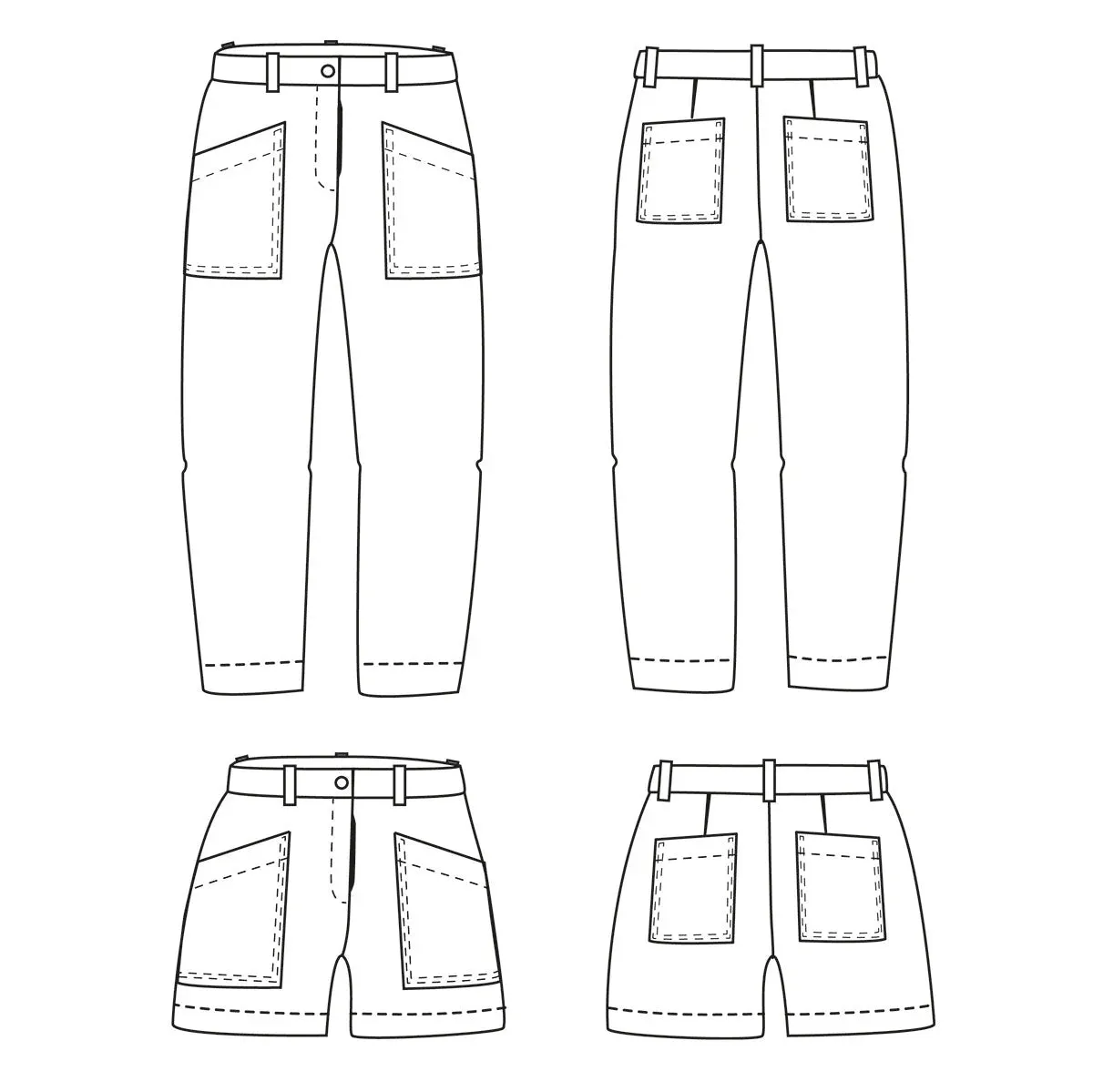 BERLIN Pants or Shorts - Women 34/52 Paper Sewing Pattern - Ikatee