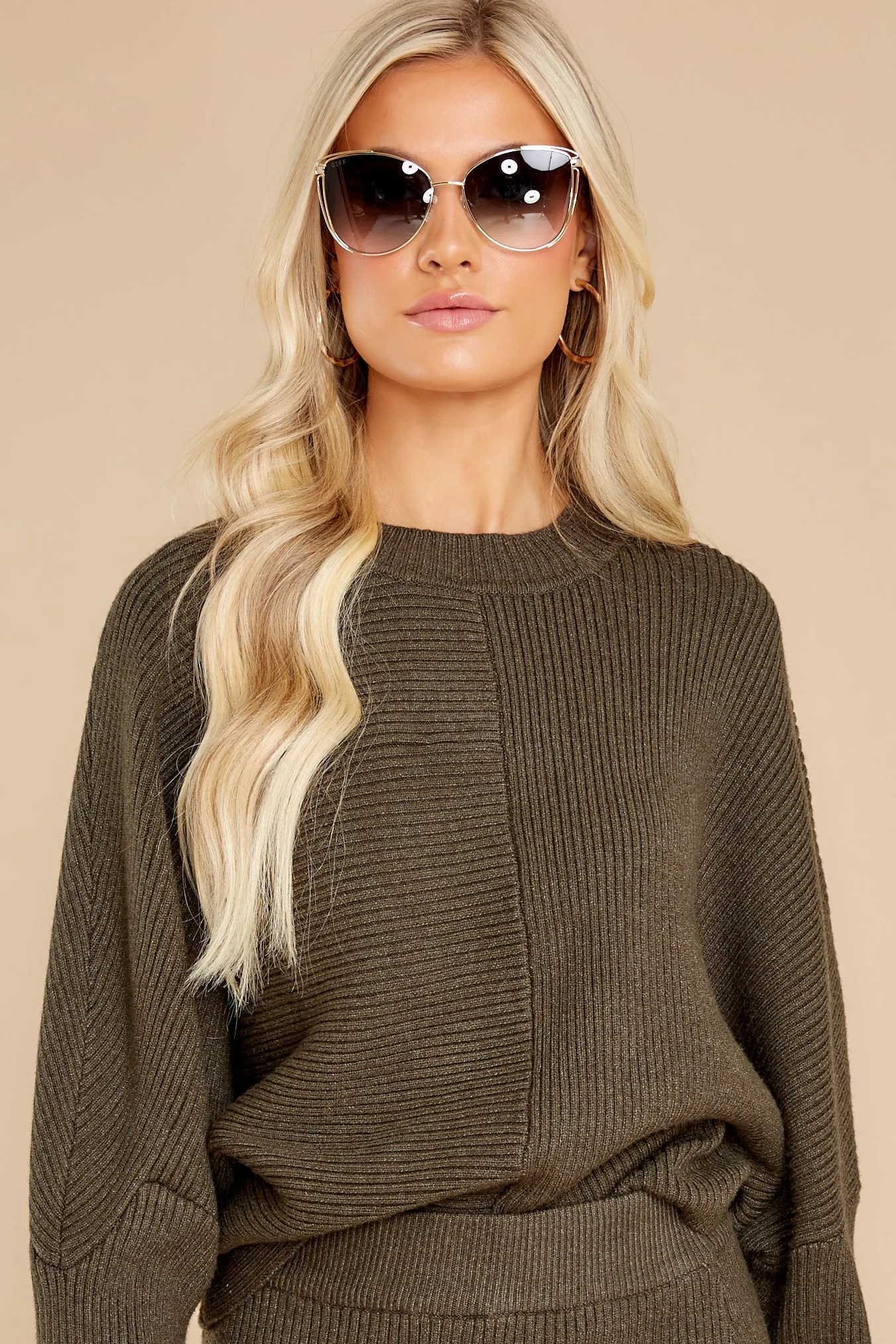 Better Times Olive Sweater