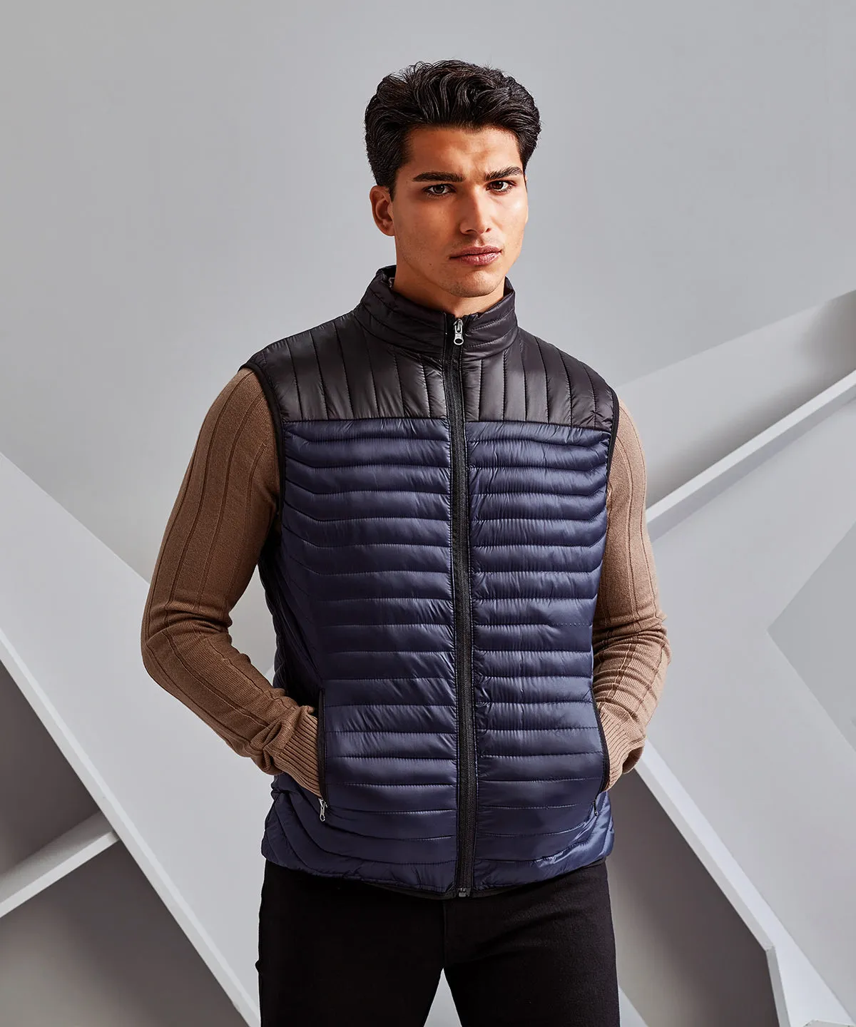 Black - Domain two-tone gilet