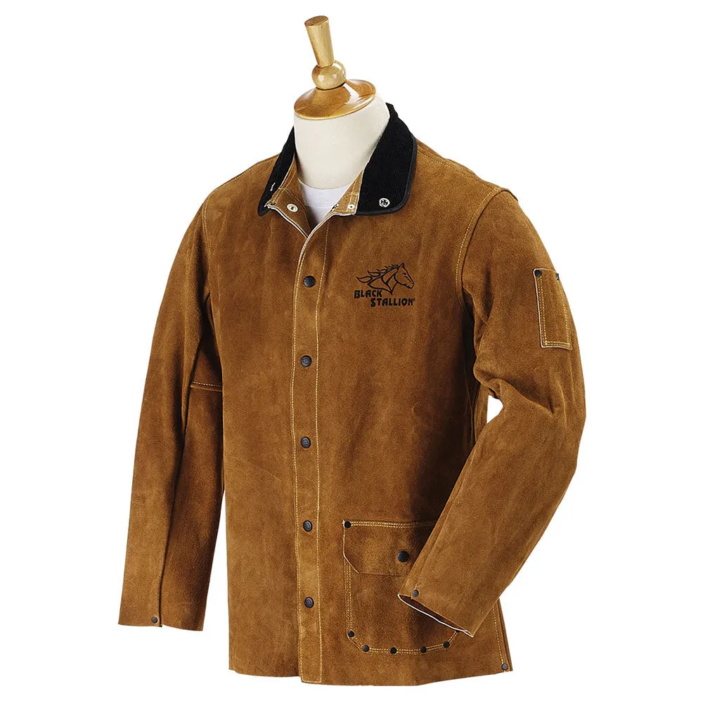 Black Stallion 30WC-S Side Split Cowhide Leather Welding Coat, Small