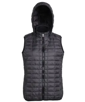 Black - Women's honeycomb hooded gilet