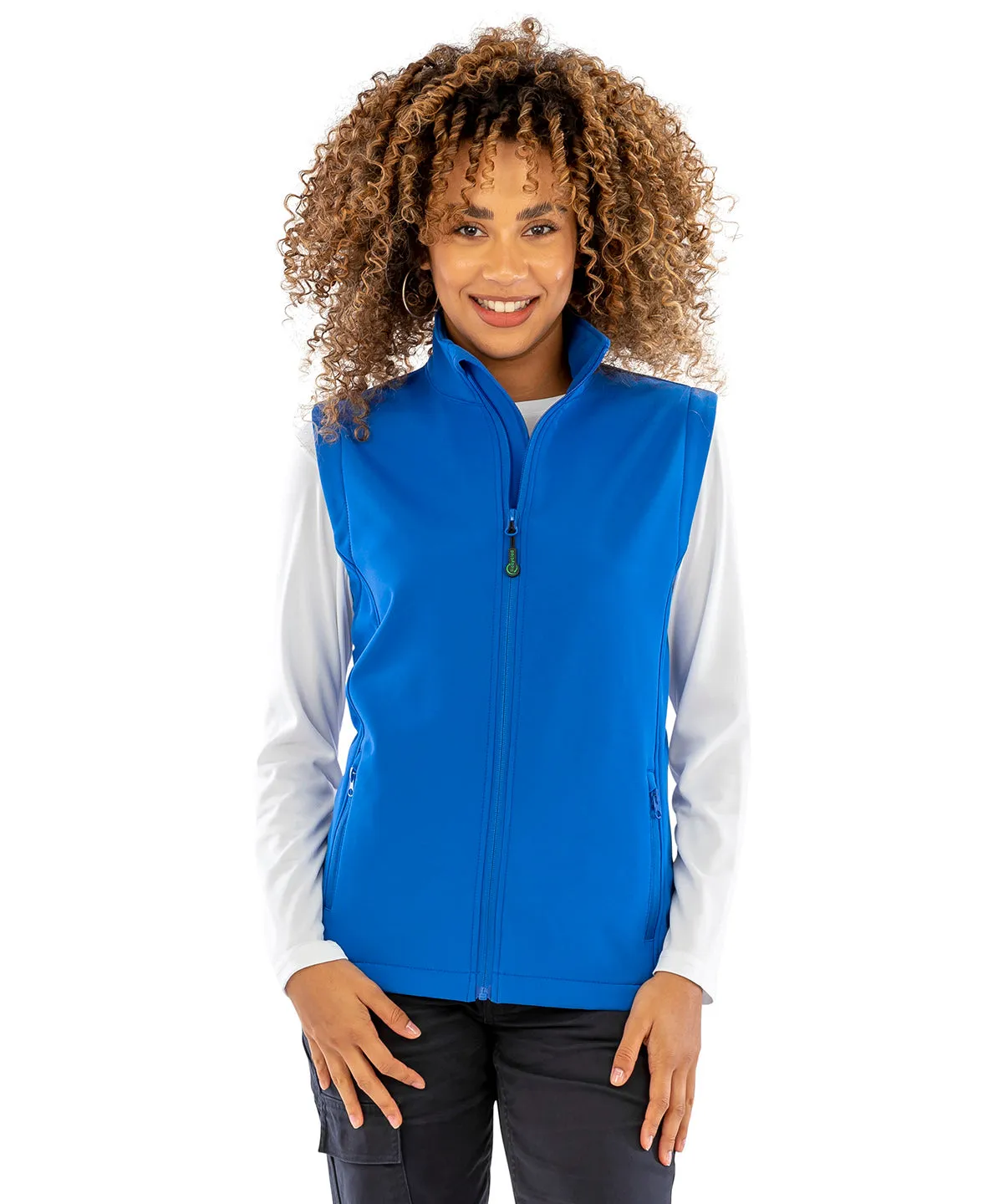 Black - Women's recycled 2-layer printable softshell bodywarmer