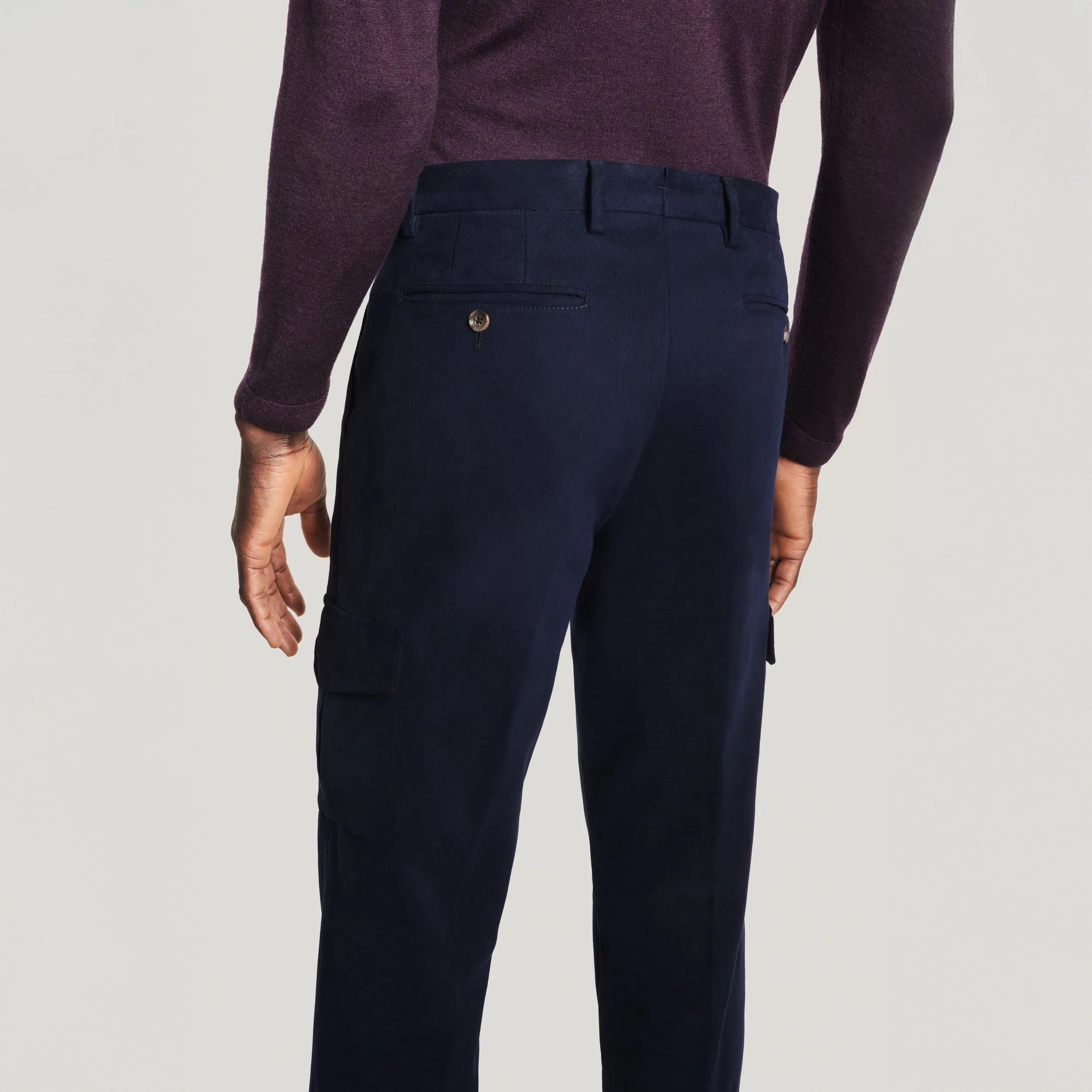 Blue Jona Brushed Cotton Modern Fit Cargo Chino Pants - Jack Victor