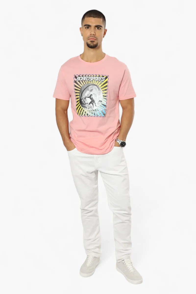 Boardsports Surfing Print Tee - Pink