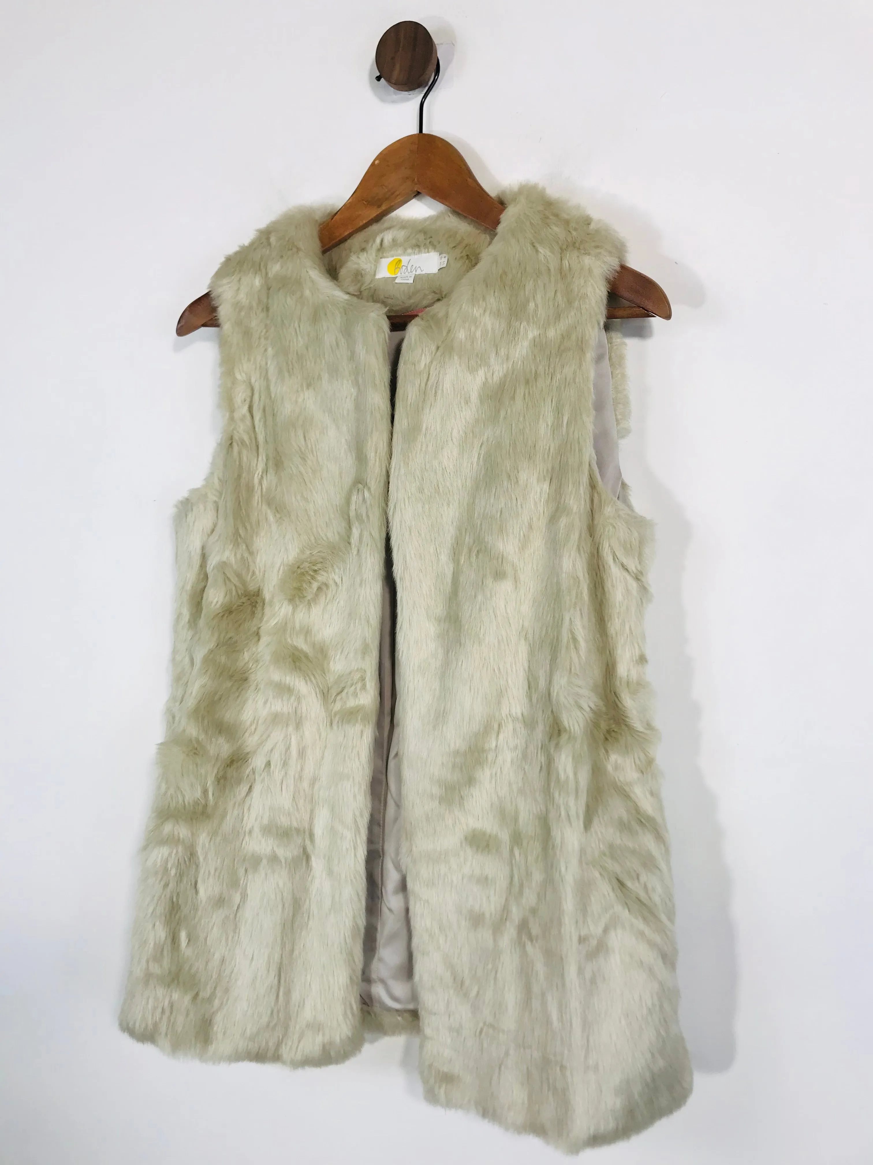 Boden Women's Faux Fur Gilet Jacket | UK10 | White