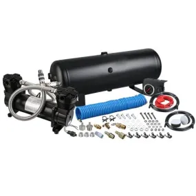 Bulldog Winch 41007-5 On Board Air Compressor Kit Twin Head 4.2 CFM With 5 Gal Tank In-Cab Gauge and Switch