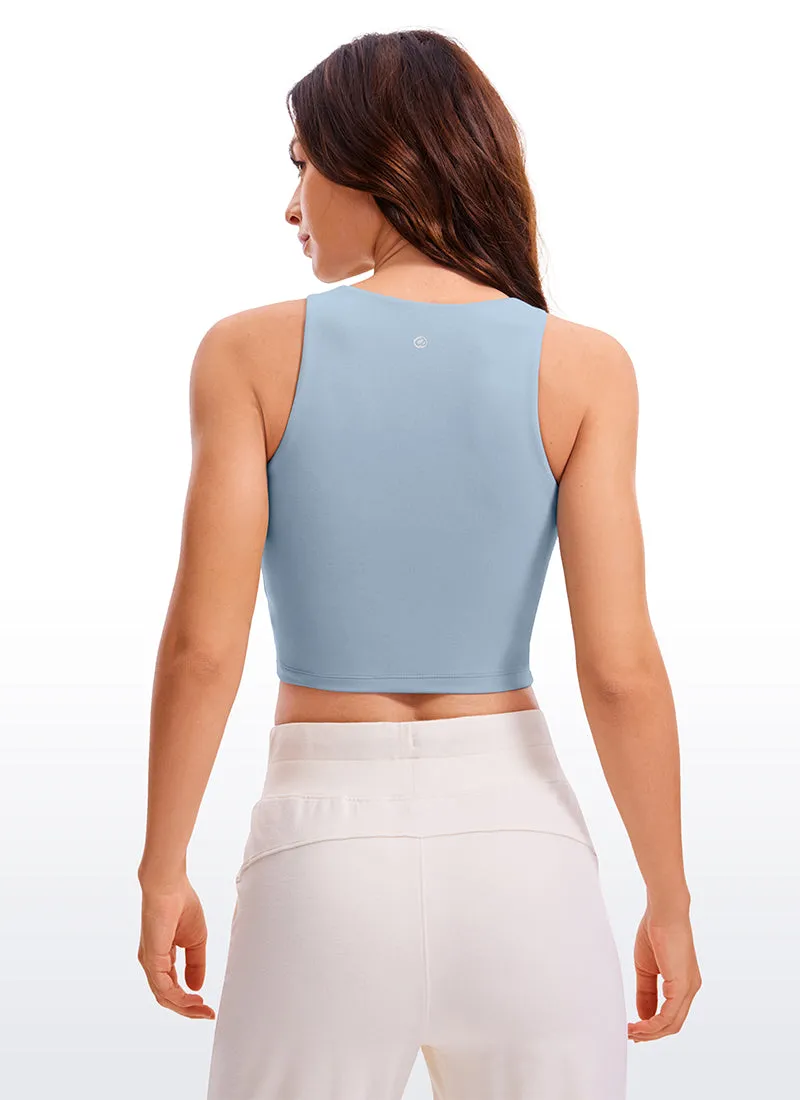 Butterluxe Cropped High Neck Tank Tops Wide Back