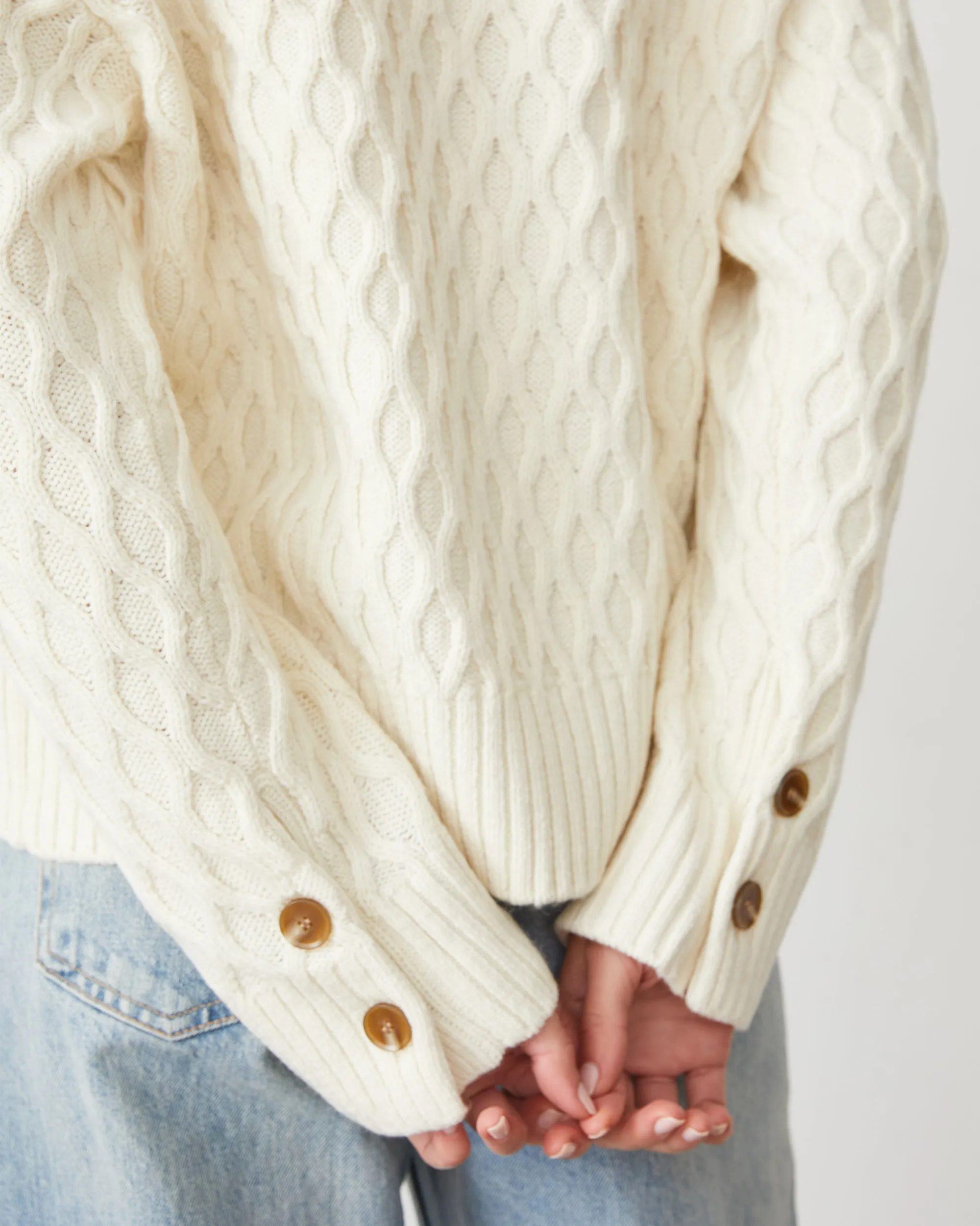 Cable Knit Polo Sweater