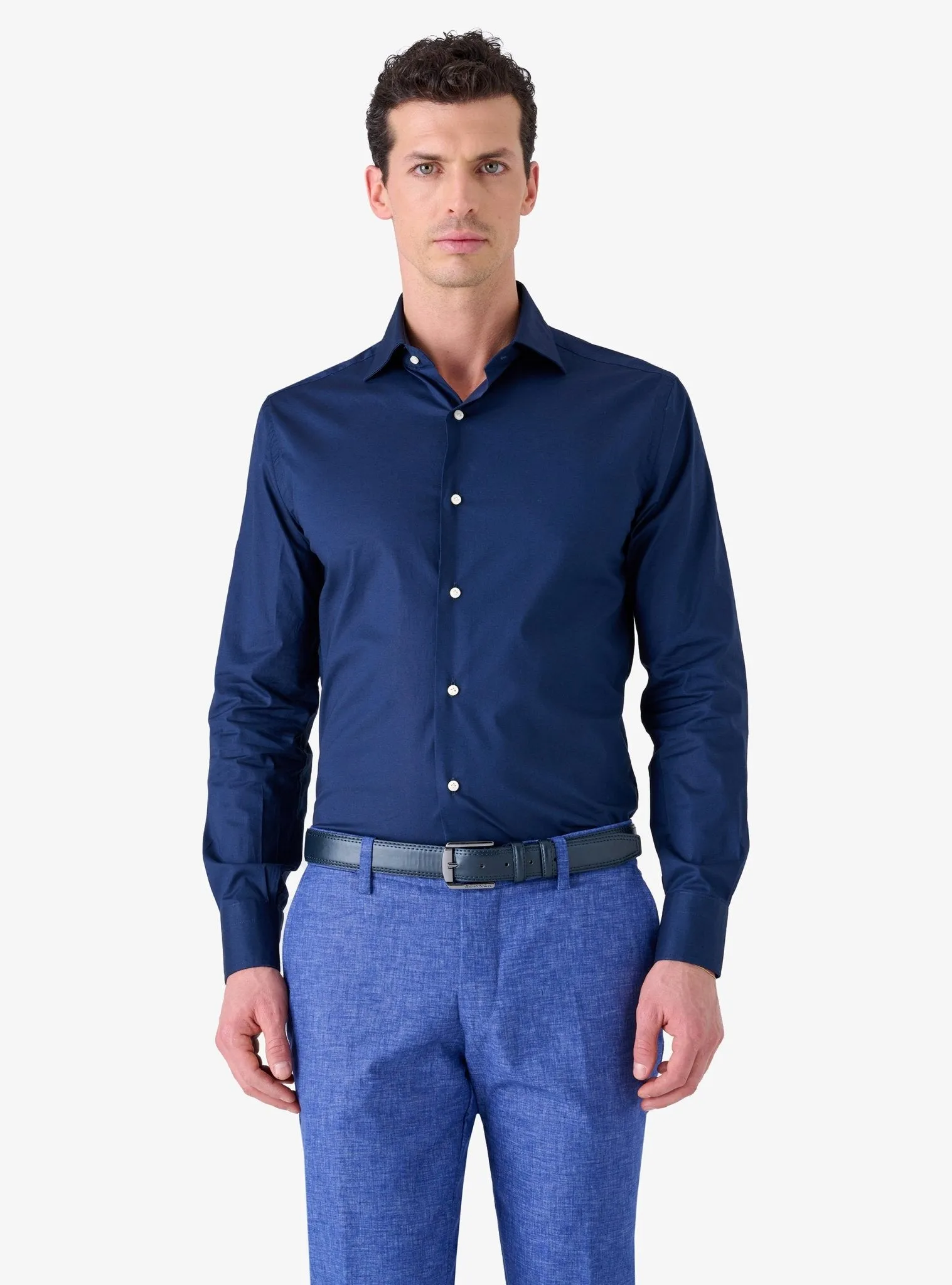 Camicia Slim-Fit Button Down in Cotone Elastic - Tony