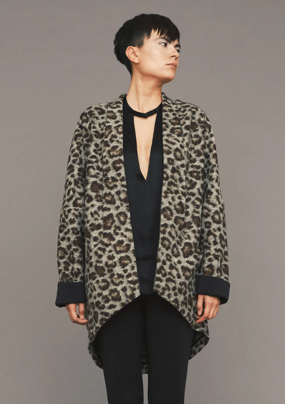 CARDIGAN - WOOL animal print