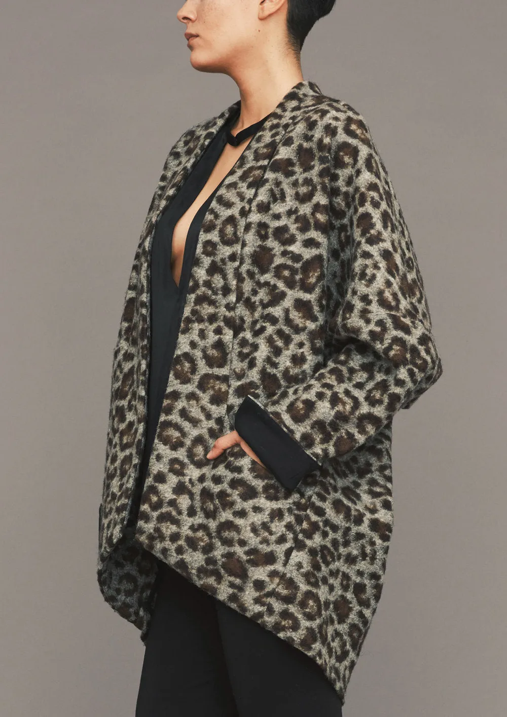 CARDIGAN - WOOL animal print