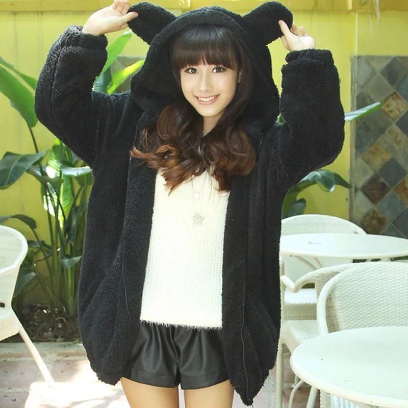 Cartoon Bear Ear Hooded Coat AD0211