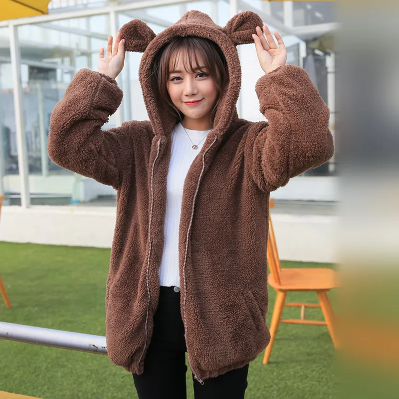 Cartoon Bear Ear Hooded Coat AD0211