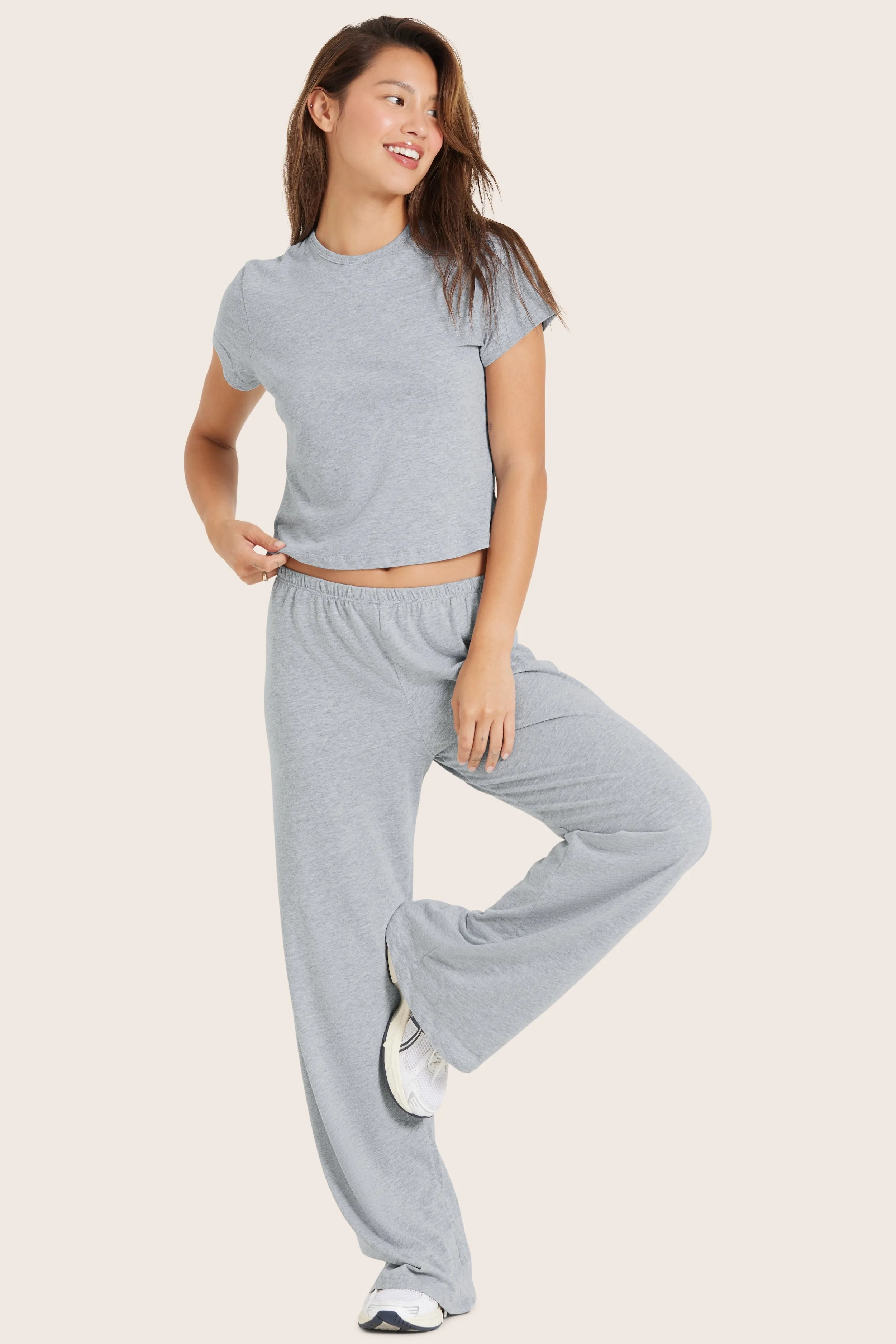 CLASSIC COTTON DAILY LINNY PANTS - FOG HEATHER GREY