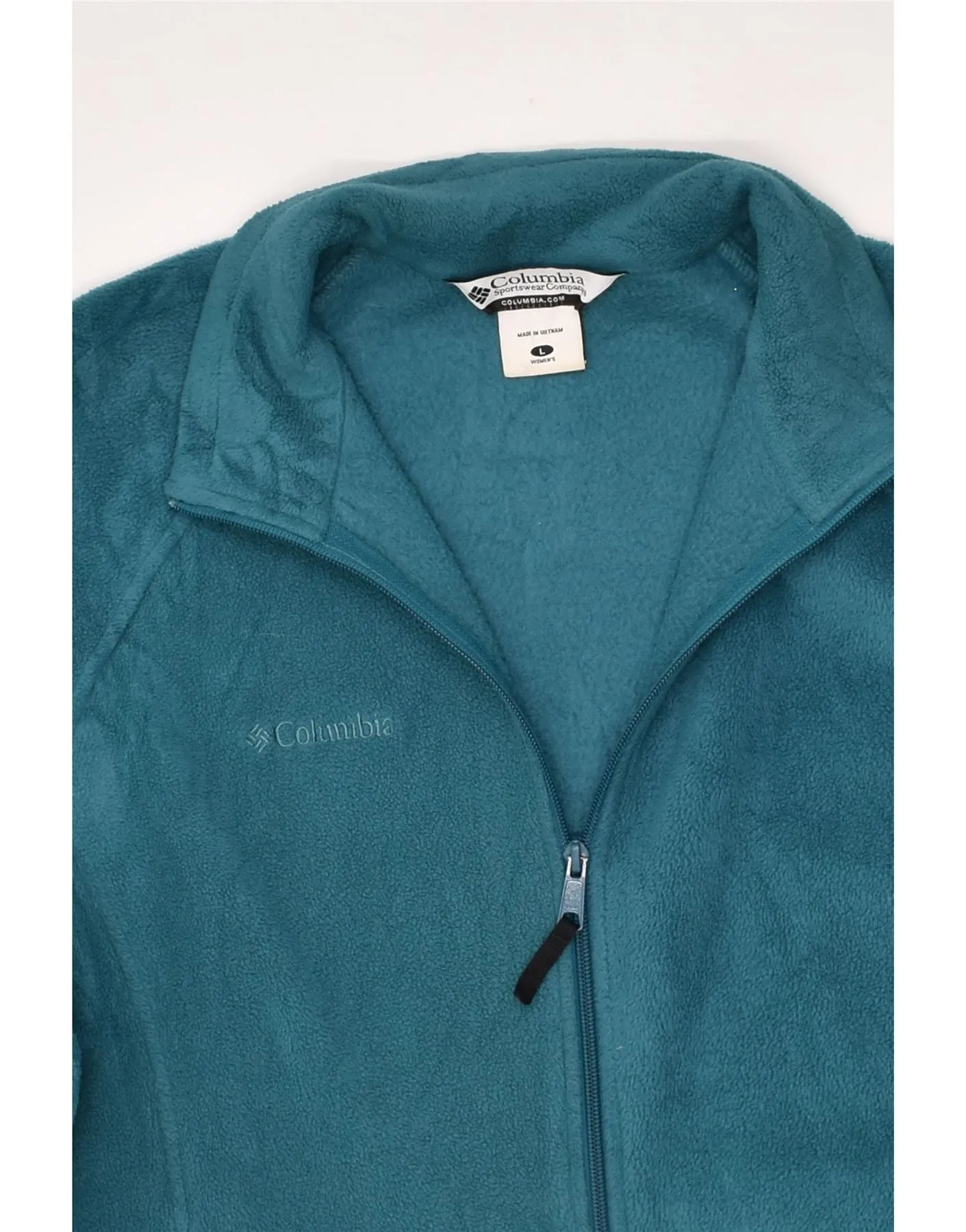 COLUMBIA Womens Fleece Gilet UK 16 Large Turquoise Polyester