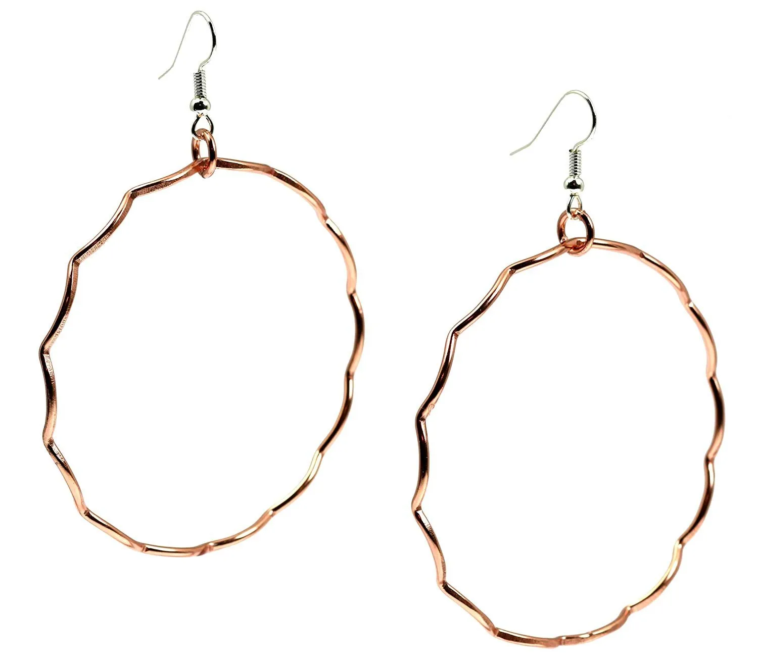 Corrugated Copper Hoop Earrings