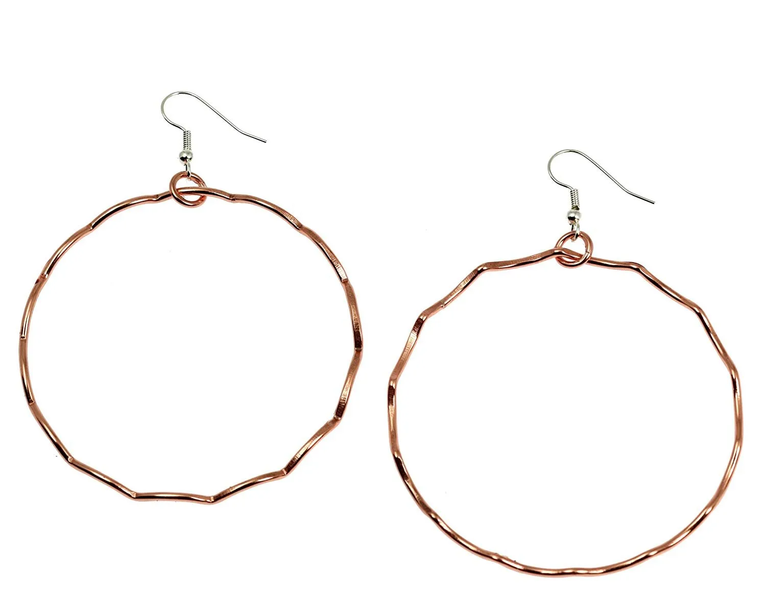 Corrugated Copper Hoop Earrings