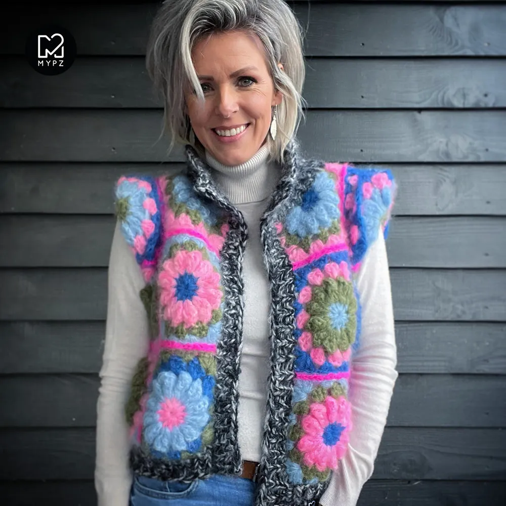 Crochet kit - MYPZ 3D Granny Gilet PinkyBlue (ENG-NL)