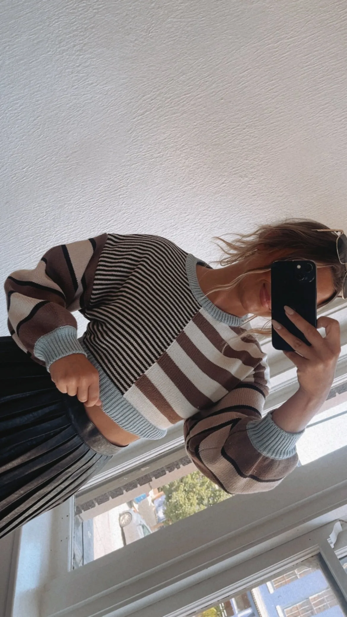 Cropped Striped Sweater, Multi