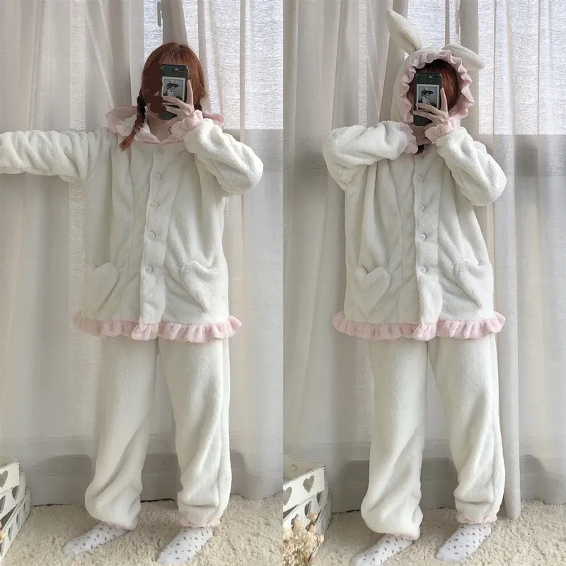 Cute Rabbit Ear Pajamas Set AD12815