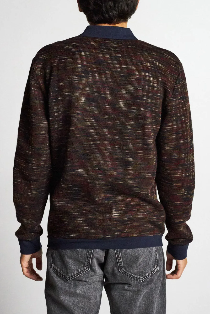 Cypher Polo Sweater - Navy/Maroon