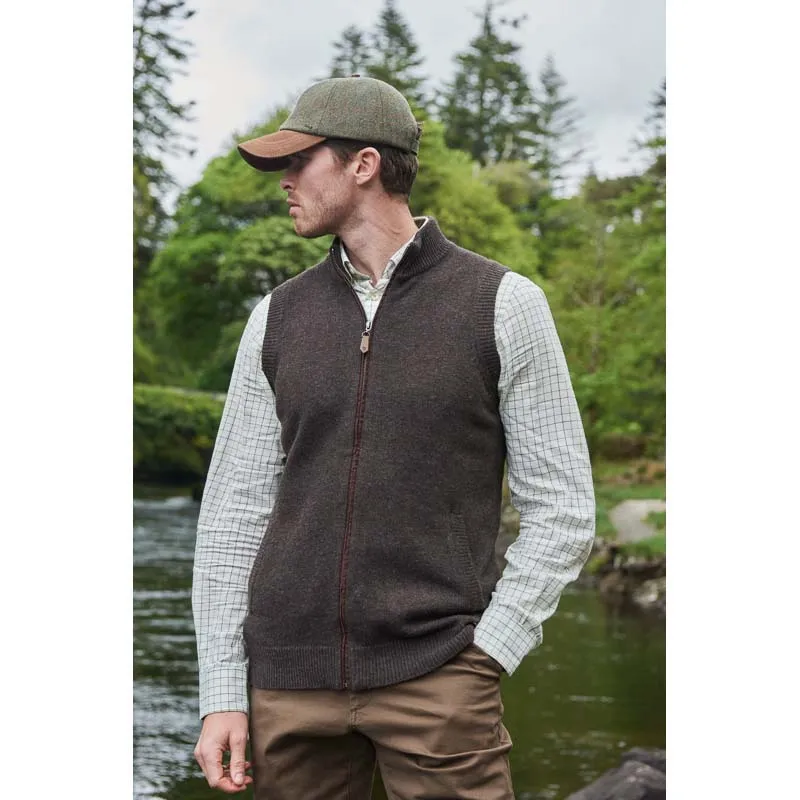 Dubarry Upperwood Mens Wool Blend Gilet - Mahogany