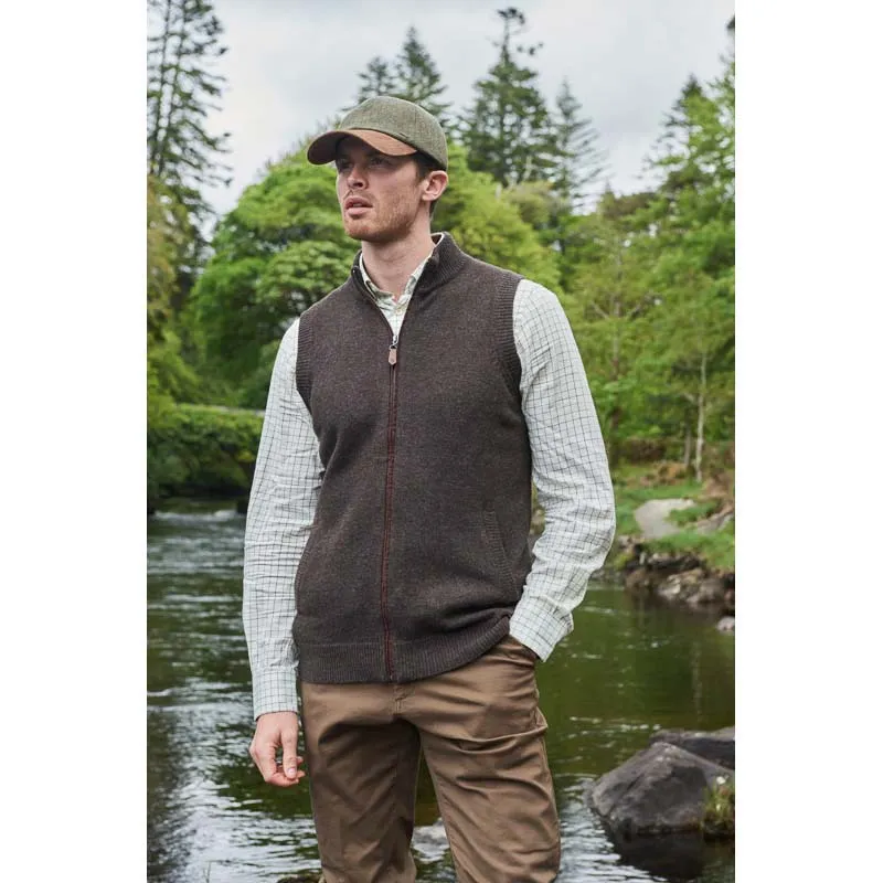 Dubarry Upperwood Mens Wool Blend Gilet - Mahogany