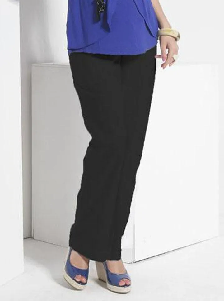 Essential  100% Maternity Linen Black Pants