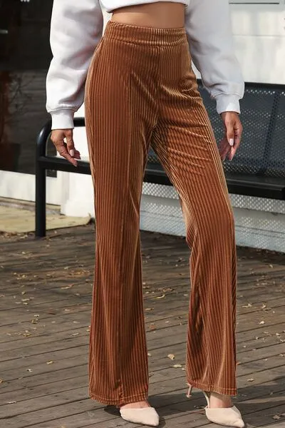 Explore More Collection - High Waist Corduroy Flare Pants